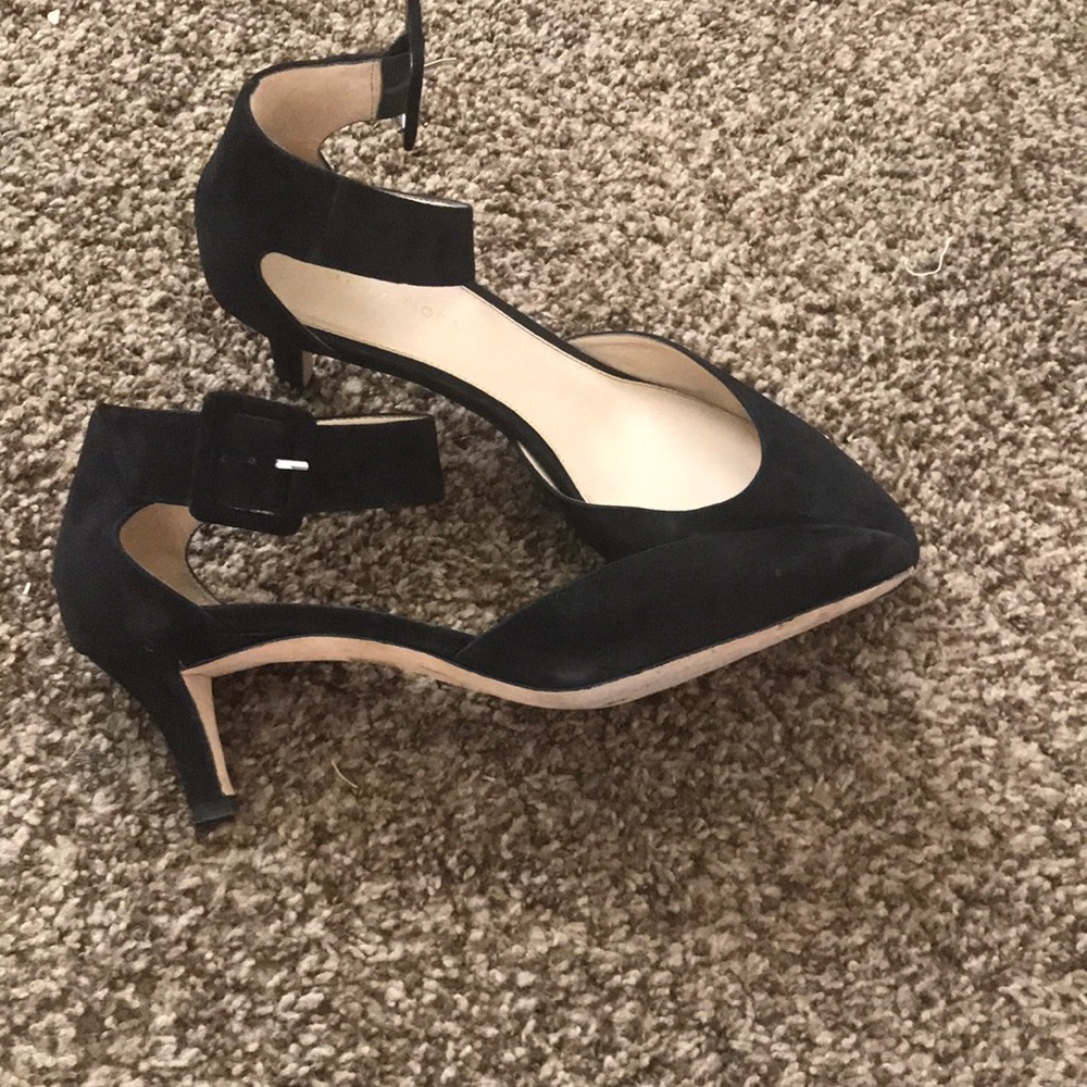 Pelle Moda black suede women heels